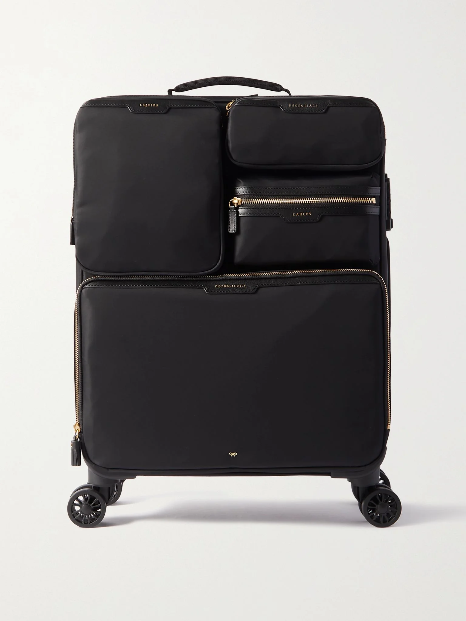 Shorthaul Trolley leather-trimmed ECONYL® suitcase Black - 1