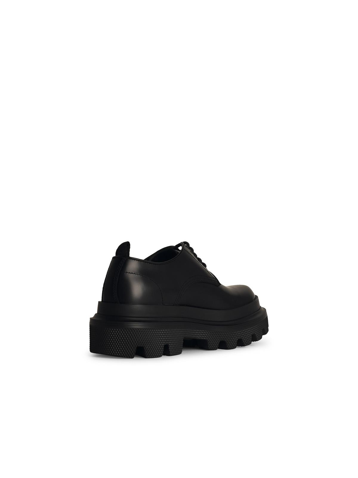 Dolce & Gabbana Scarpa 'Derby' In Matt Black Leather Men - 3