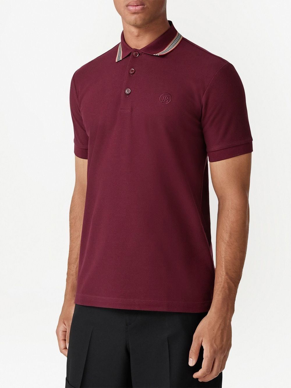 Icon-stripe collar polo shirt - 3