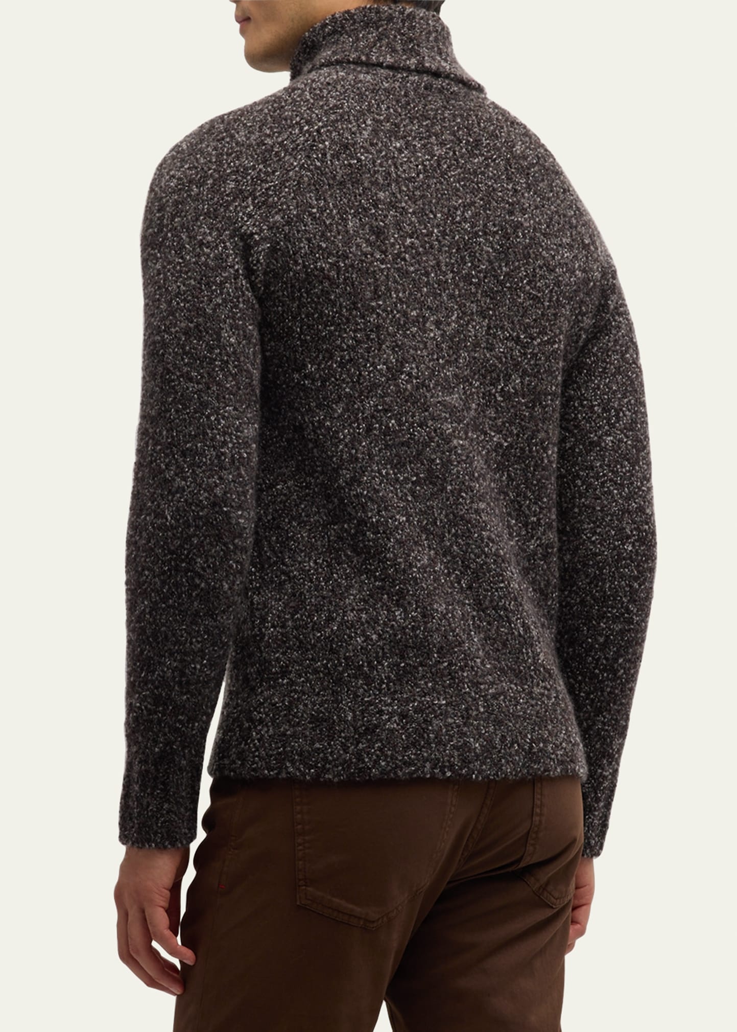 Men's Boucle Cashmere-Silk Turtleneck - 3