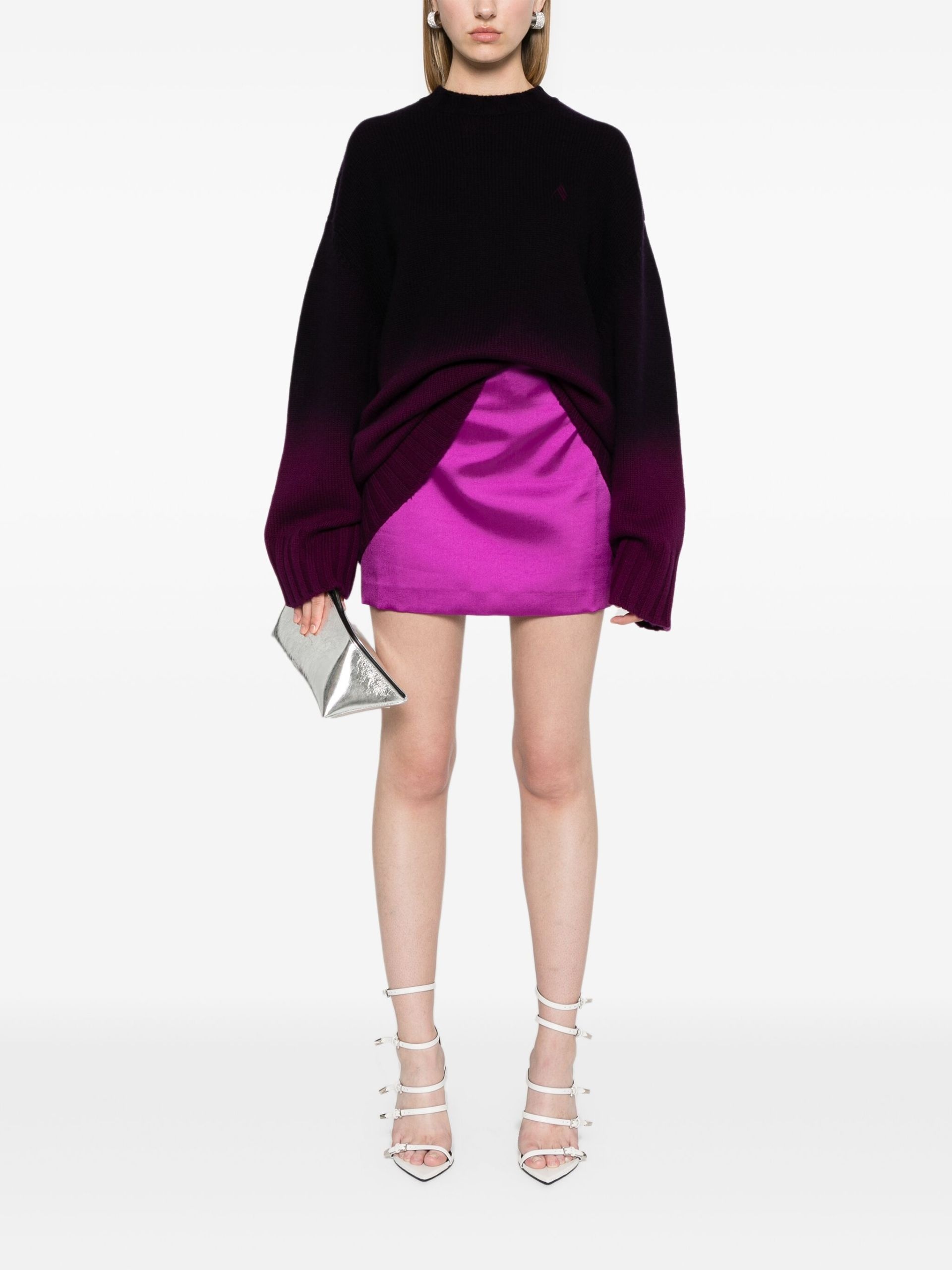 Purple Asymmetric Ombré Jumper - 2