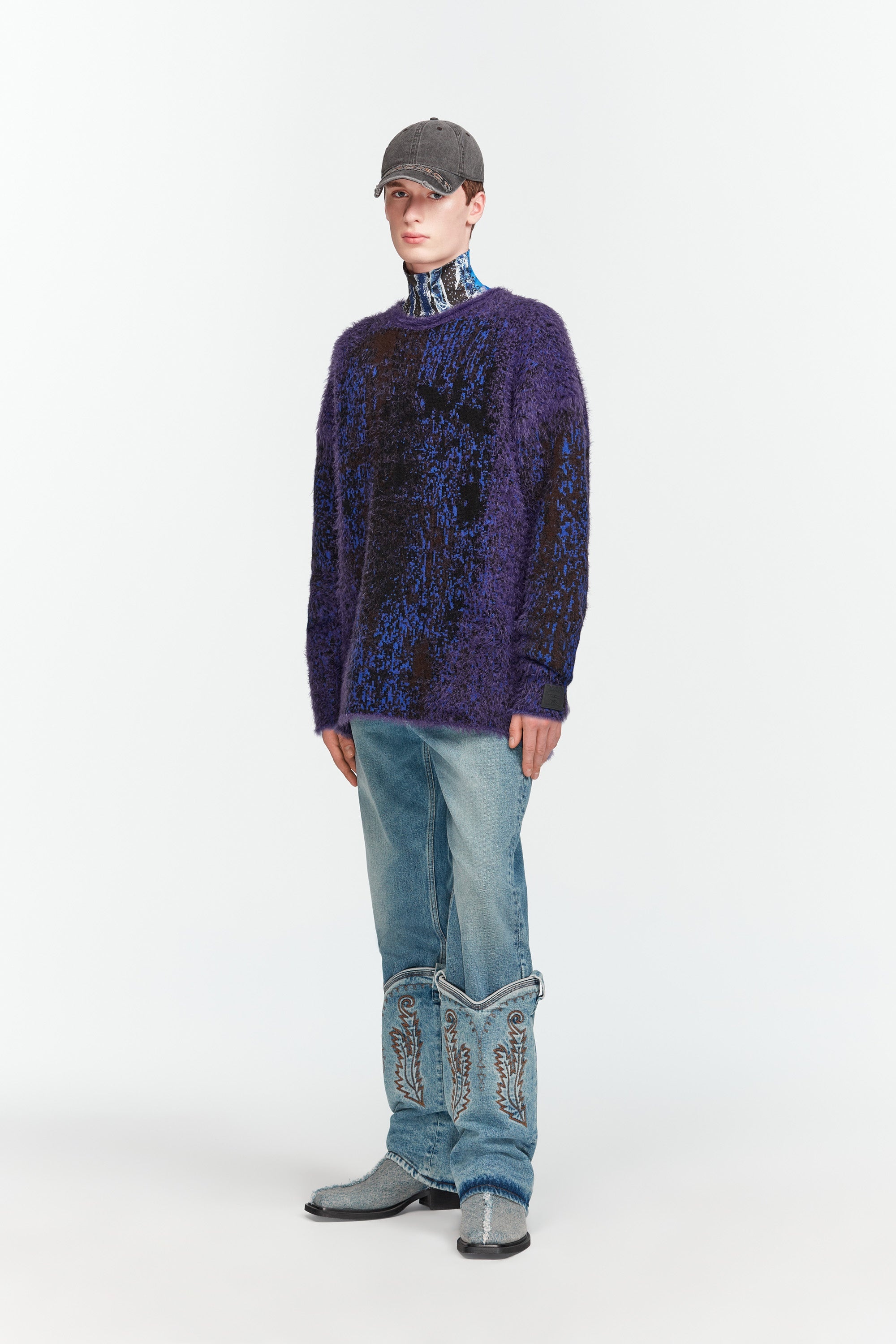 Gradient Hairy Knit Sweater - 5