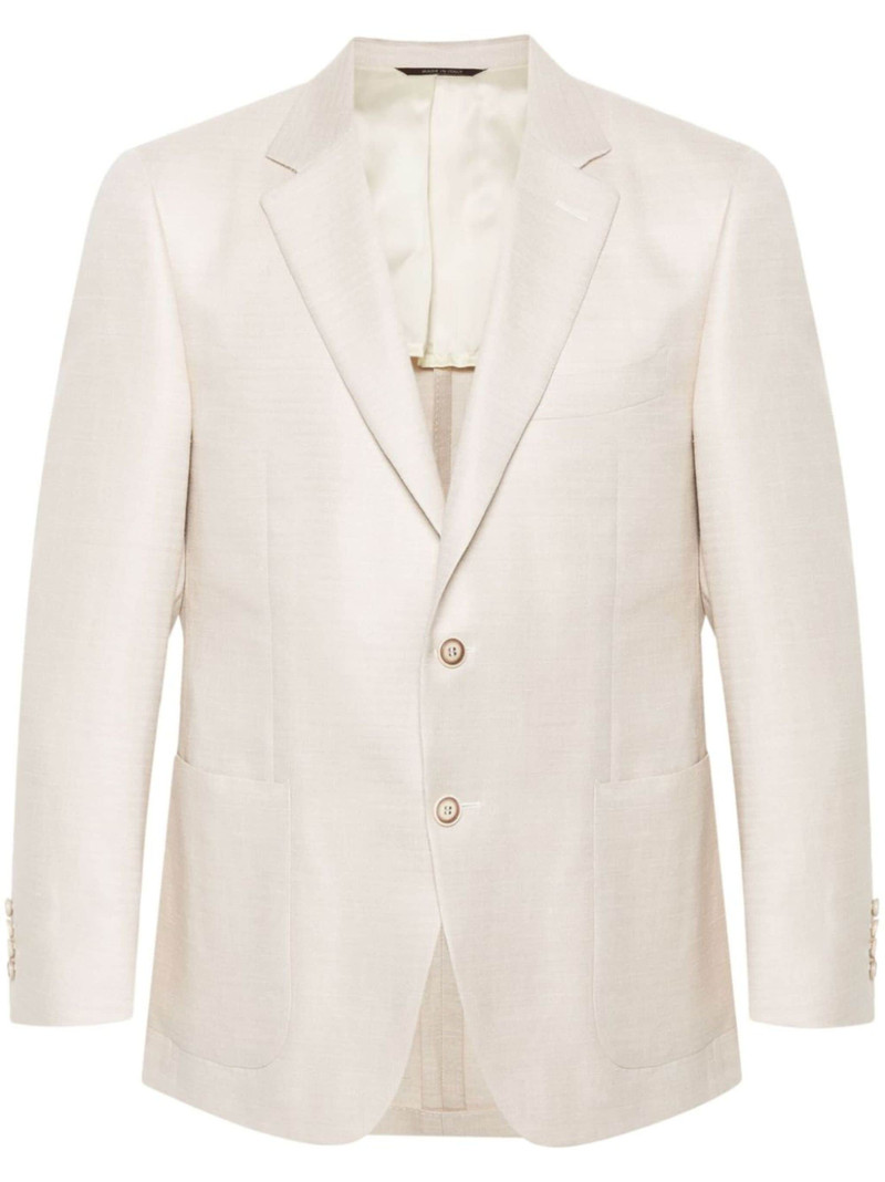 single-breasted herringbone blazer - 1