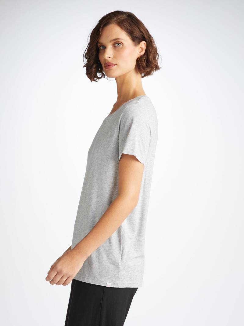 Women's T-Shirt Ethan Micro Modal Stretch Silver Marl 5