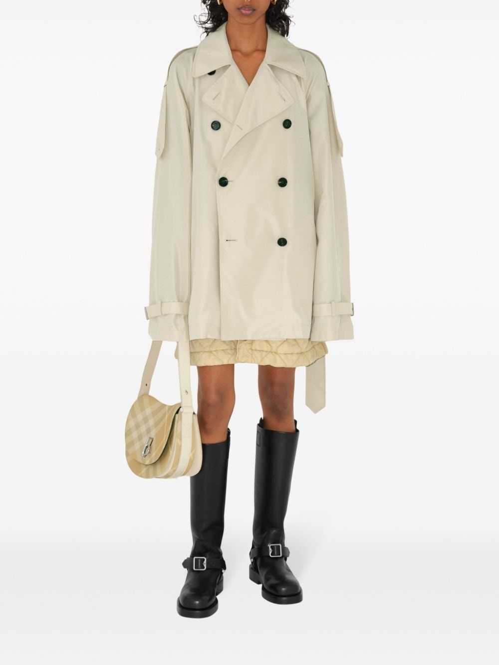 Silk short trench coat - 5