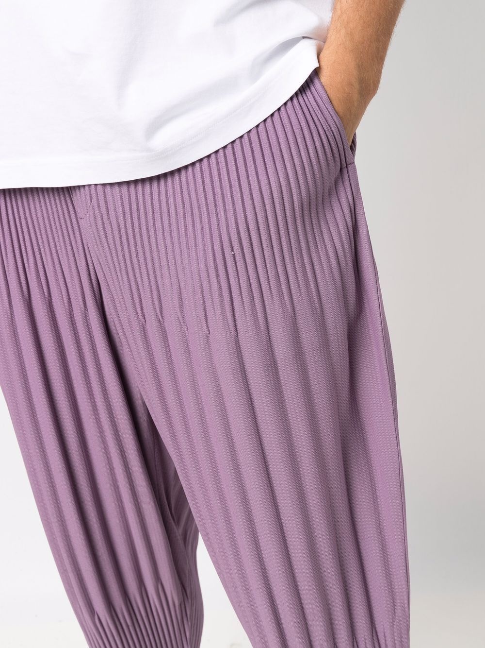 micro-pleated tapered trousers - 5