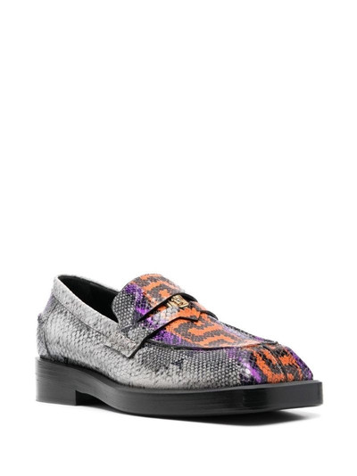 VERSACE snakeskin leather loafers outlook