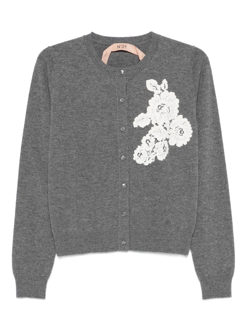 floral-lace cardigan - 1