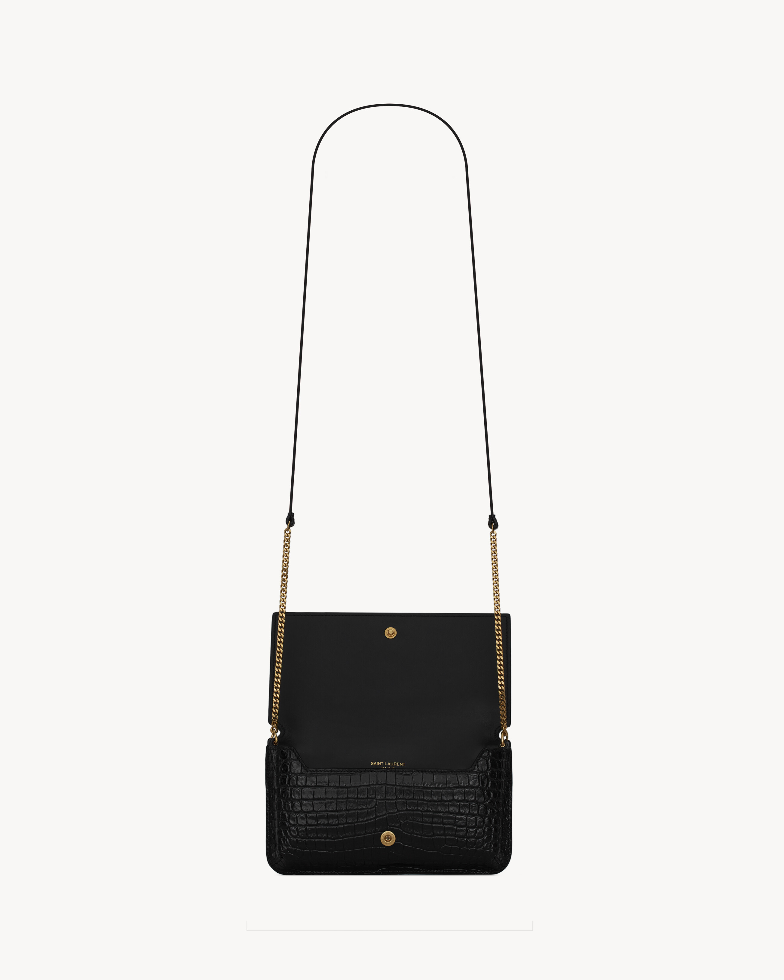CASSANDRE PHONE HOLDER IN SHINY CROCODILE-EMBOSSED LEATHER - 6