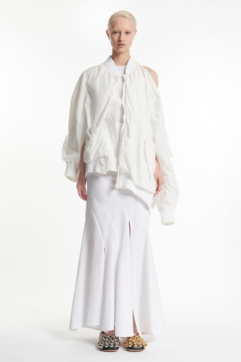 DECONSTRUCTED OVERSIZED BOMBER JACKET WHITE 5