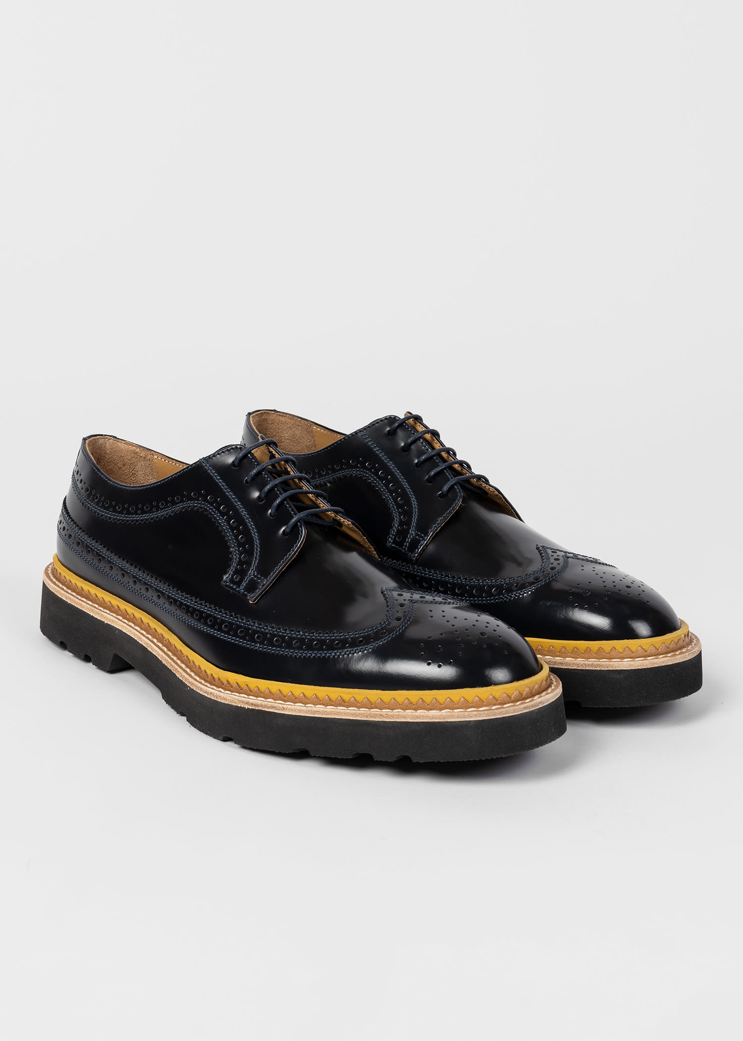 High-Shine Leather 'Count' Brogues - 3