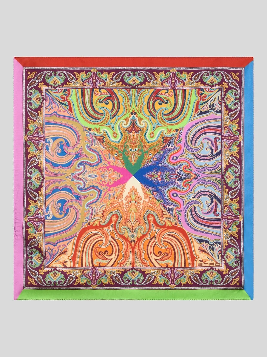 PATTERNED SILK TWILL POCKET SQUARE - 1