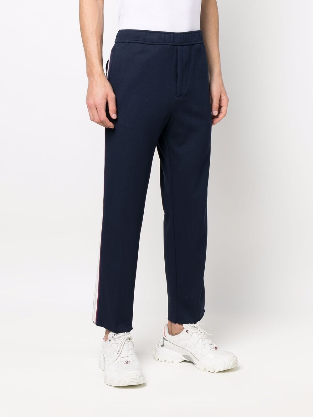 stripe-detail tapered-leg trousers - 3