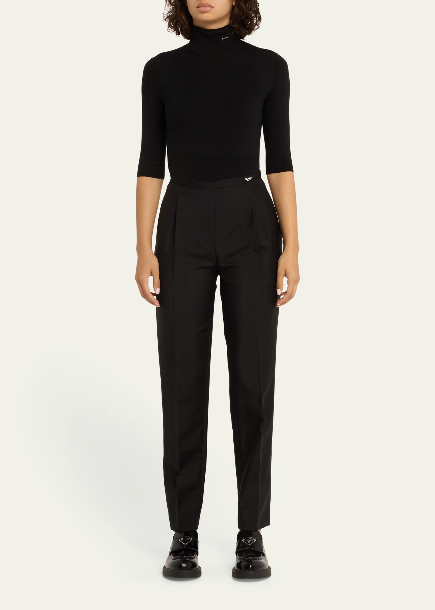 Kid Mohair Logo Tapered Trousers - 2