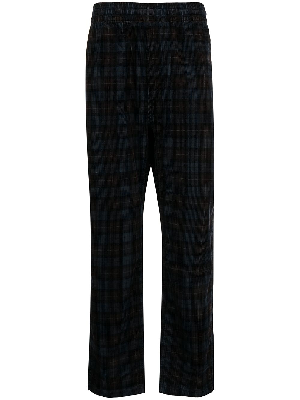 corduroy check-print trousers - 1