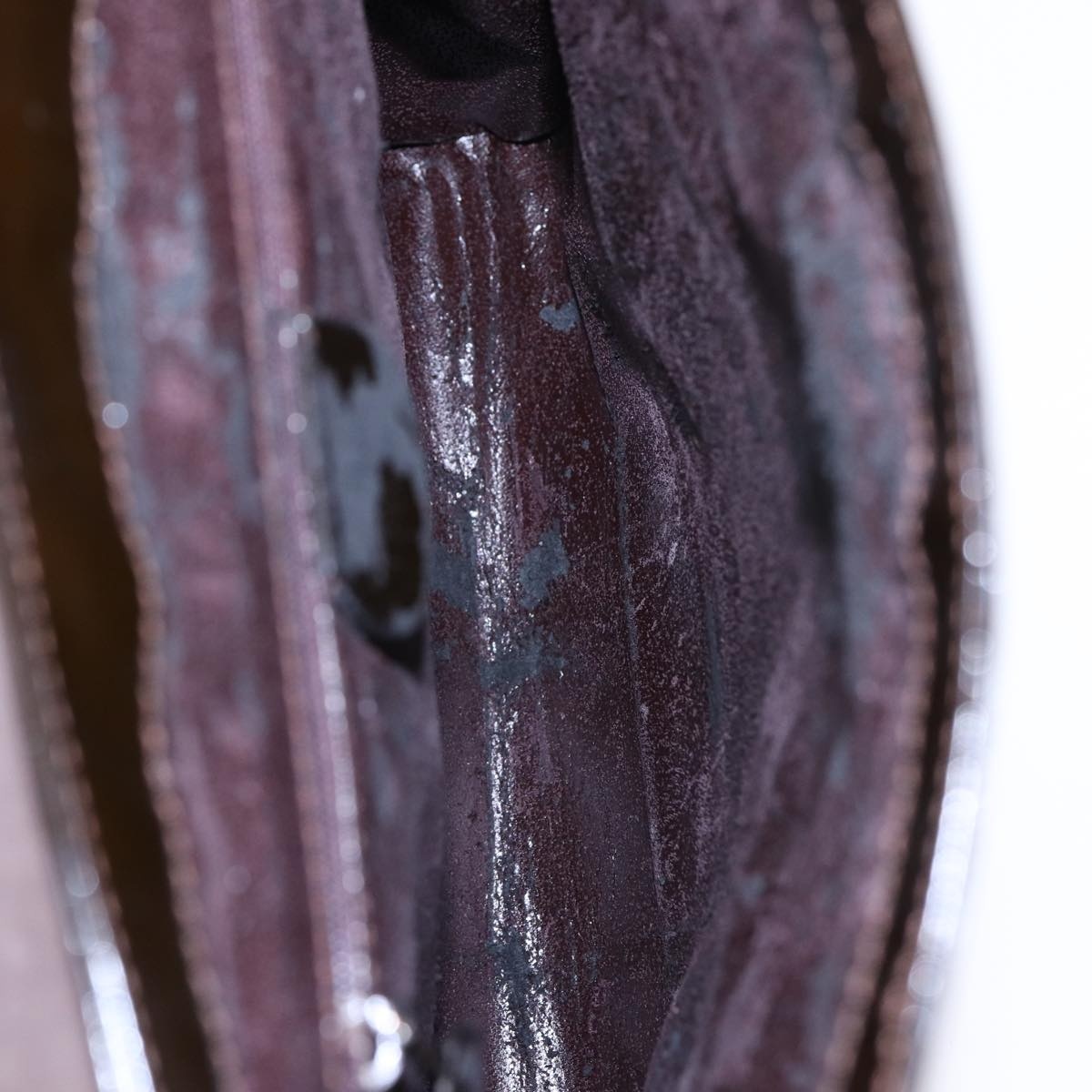 GUCCI Tote Bag Enamel Suede Brown - 10