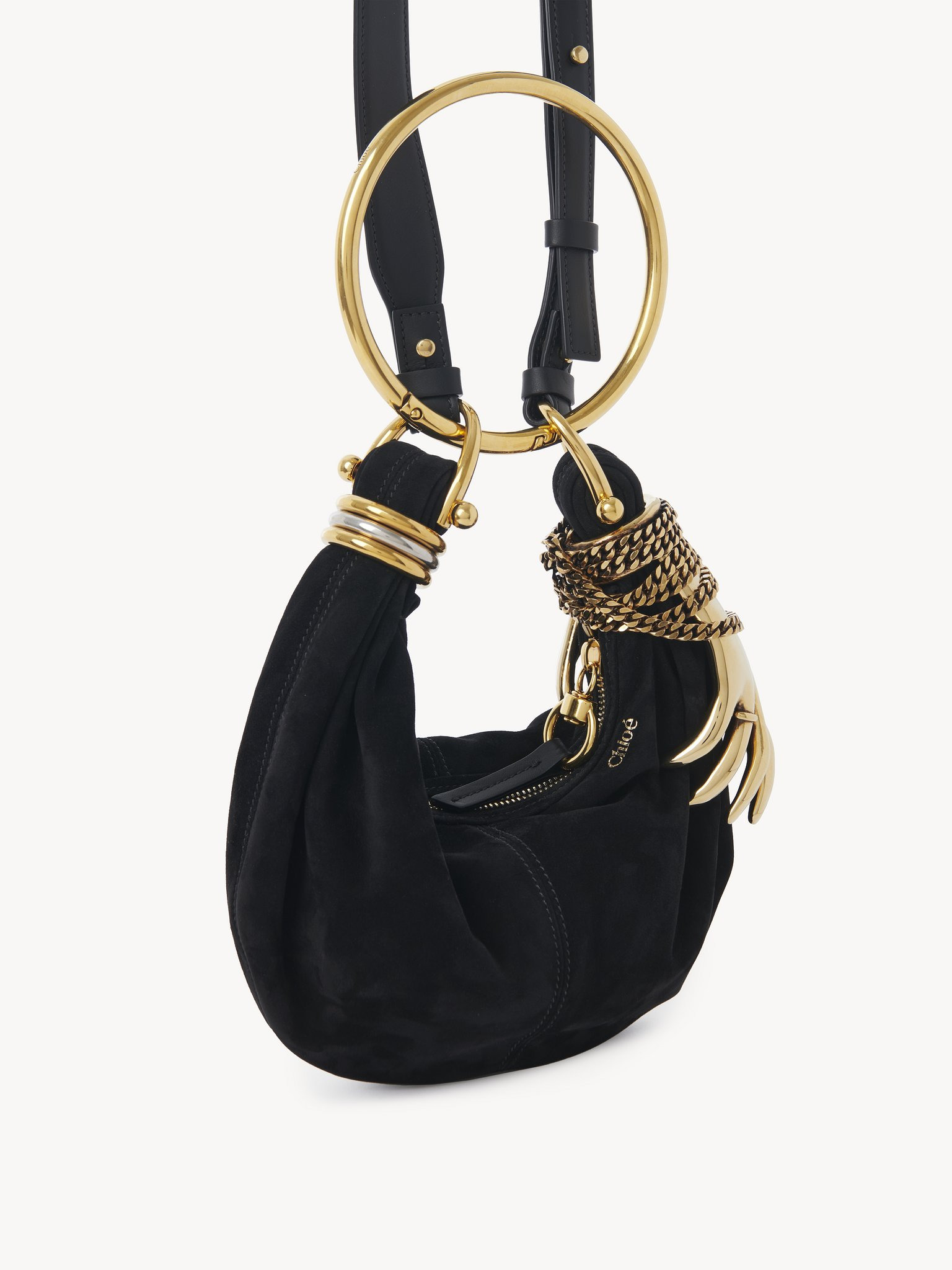 MINI BRACELET HOBO BAG IN SUEDE LEATHER - 3