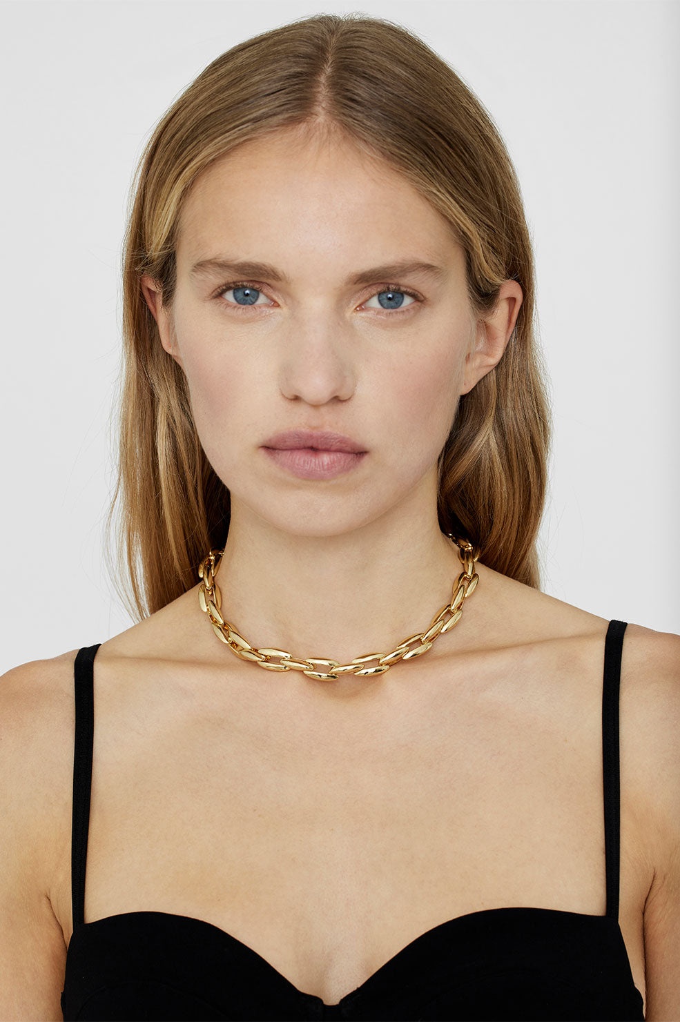 Oval Link Necklace - Gold - 2