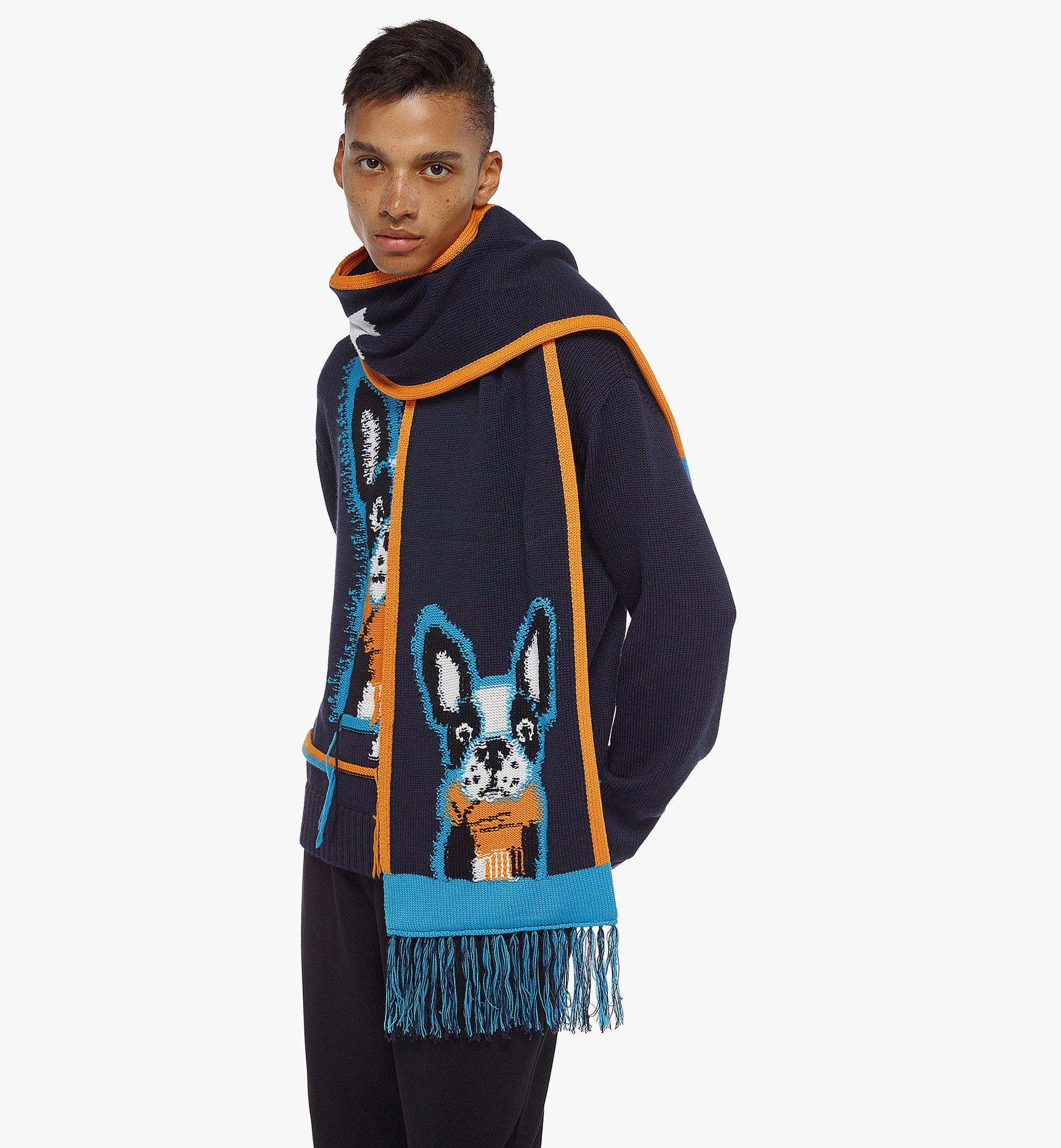 Intarsia M Pup Wool Stole - 2