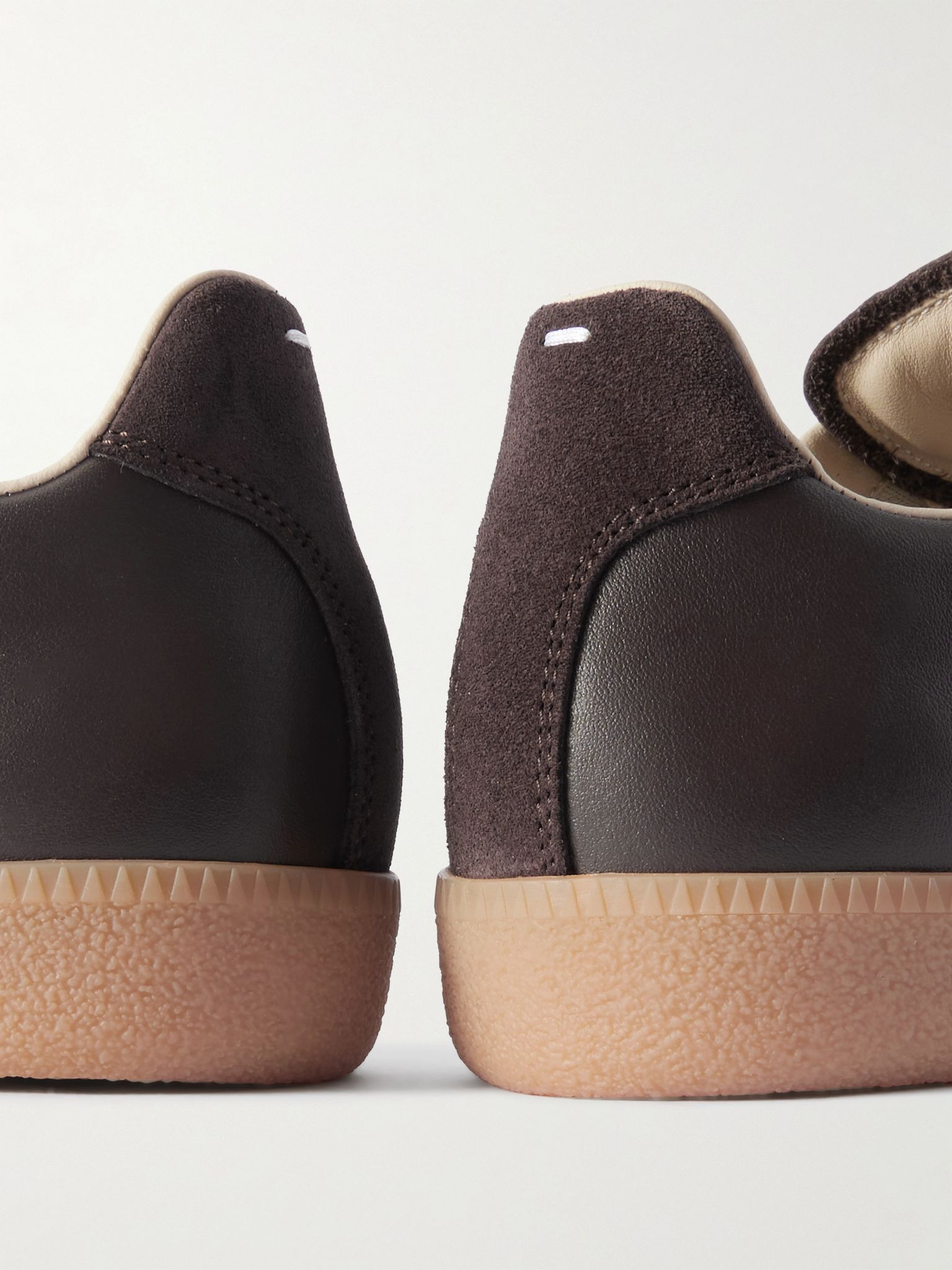 Replica Leather and Suede Sneakers Dark brown - 5