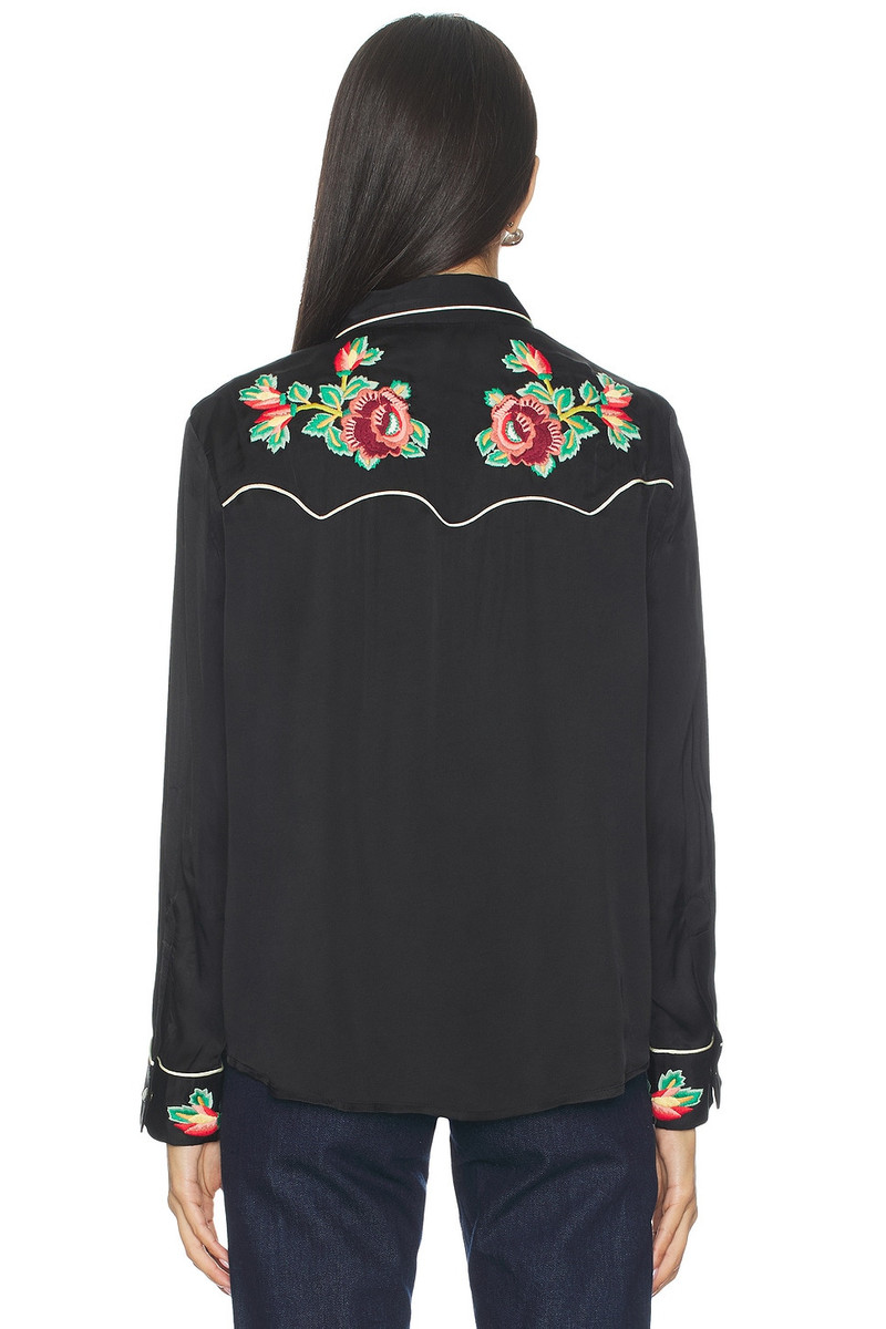 THE GREAT. The Heirloom Rose Western Shirt outlook