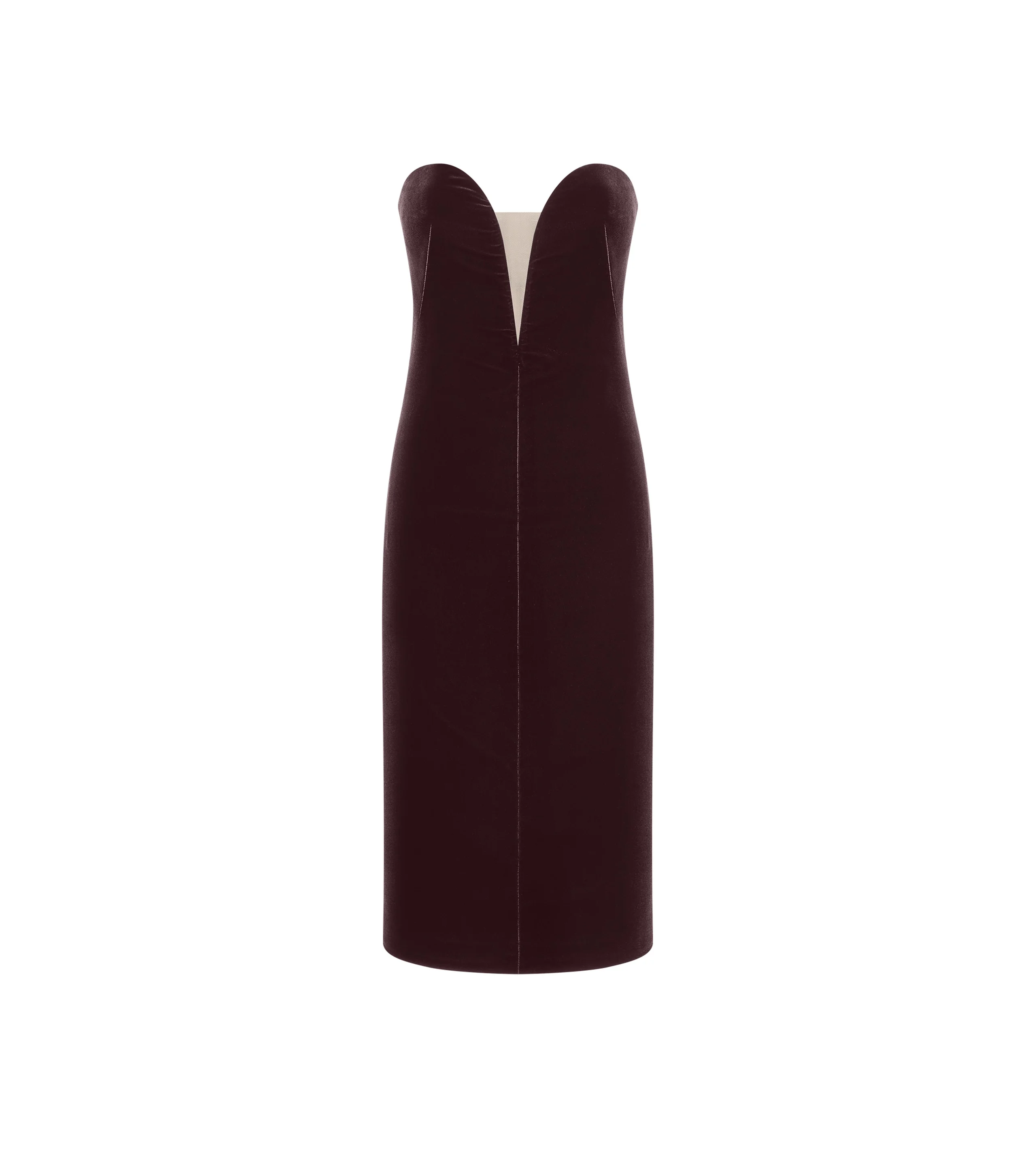 STRAPLESS VELVET COCKTAIL DRESS - 1