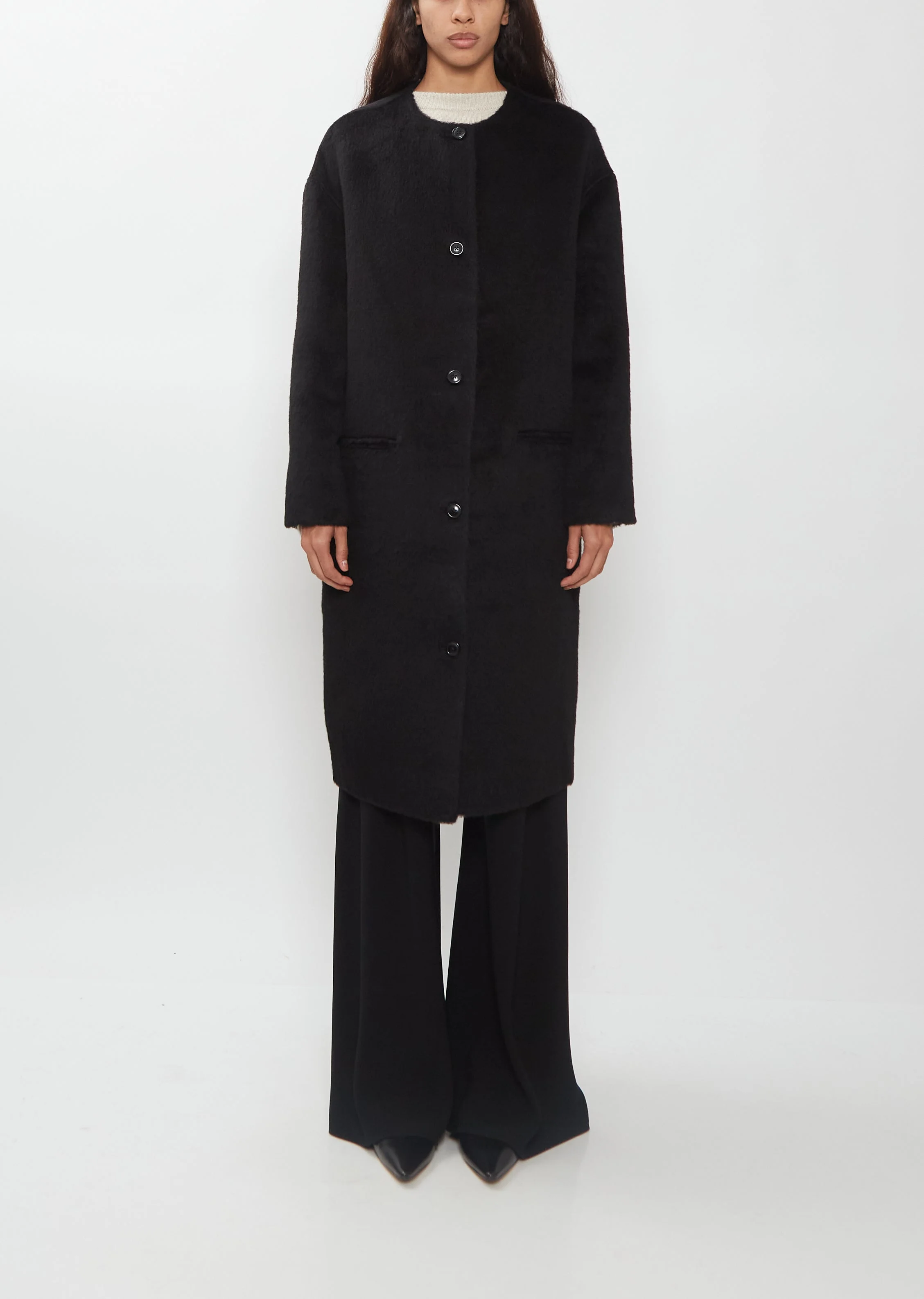 Orson Oval Shaped Alpaca Wool Coat - 1