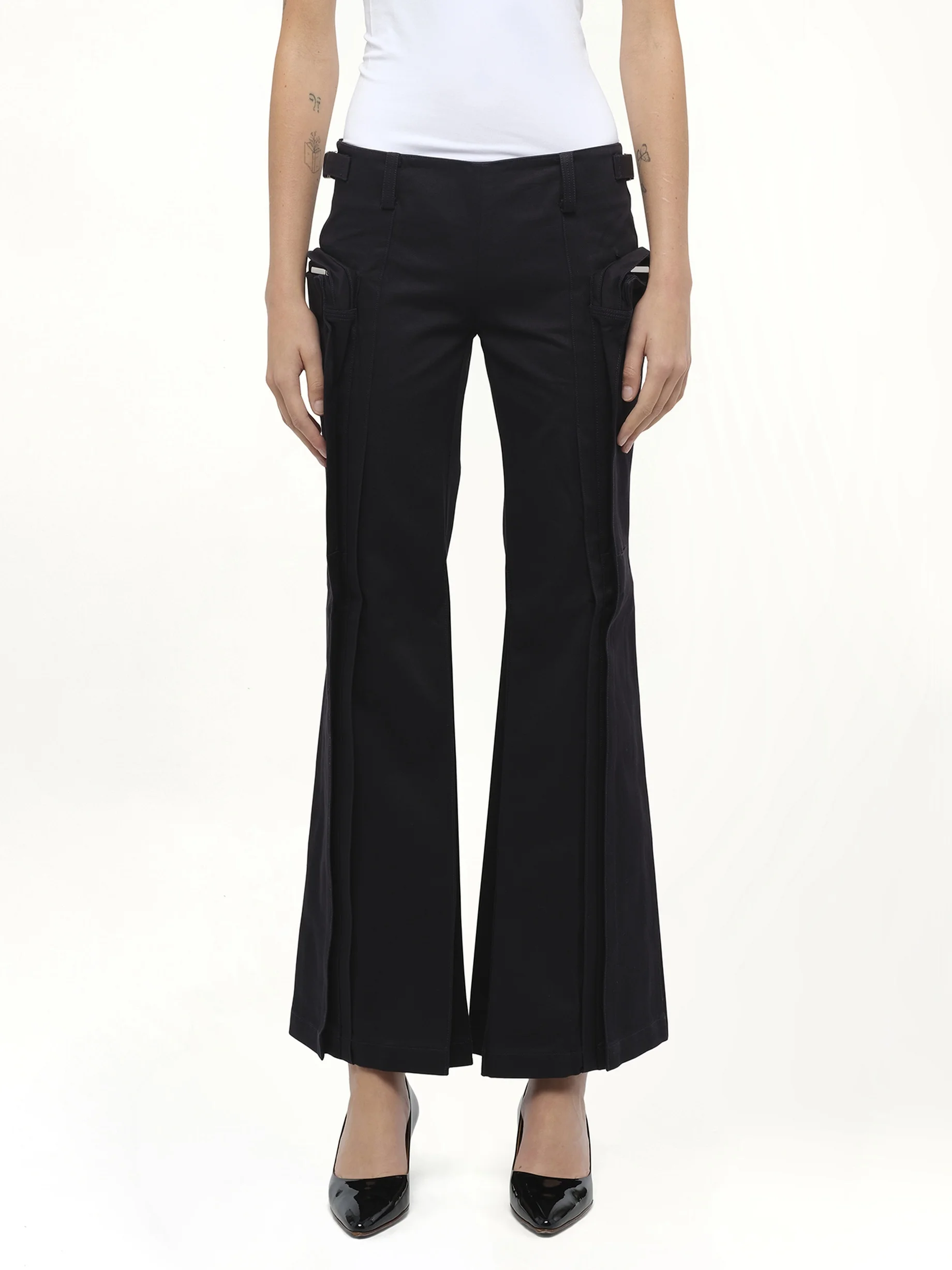 Flared Cargos in Black - 1