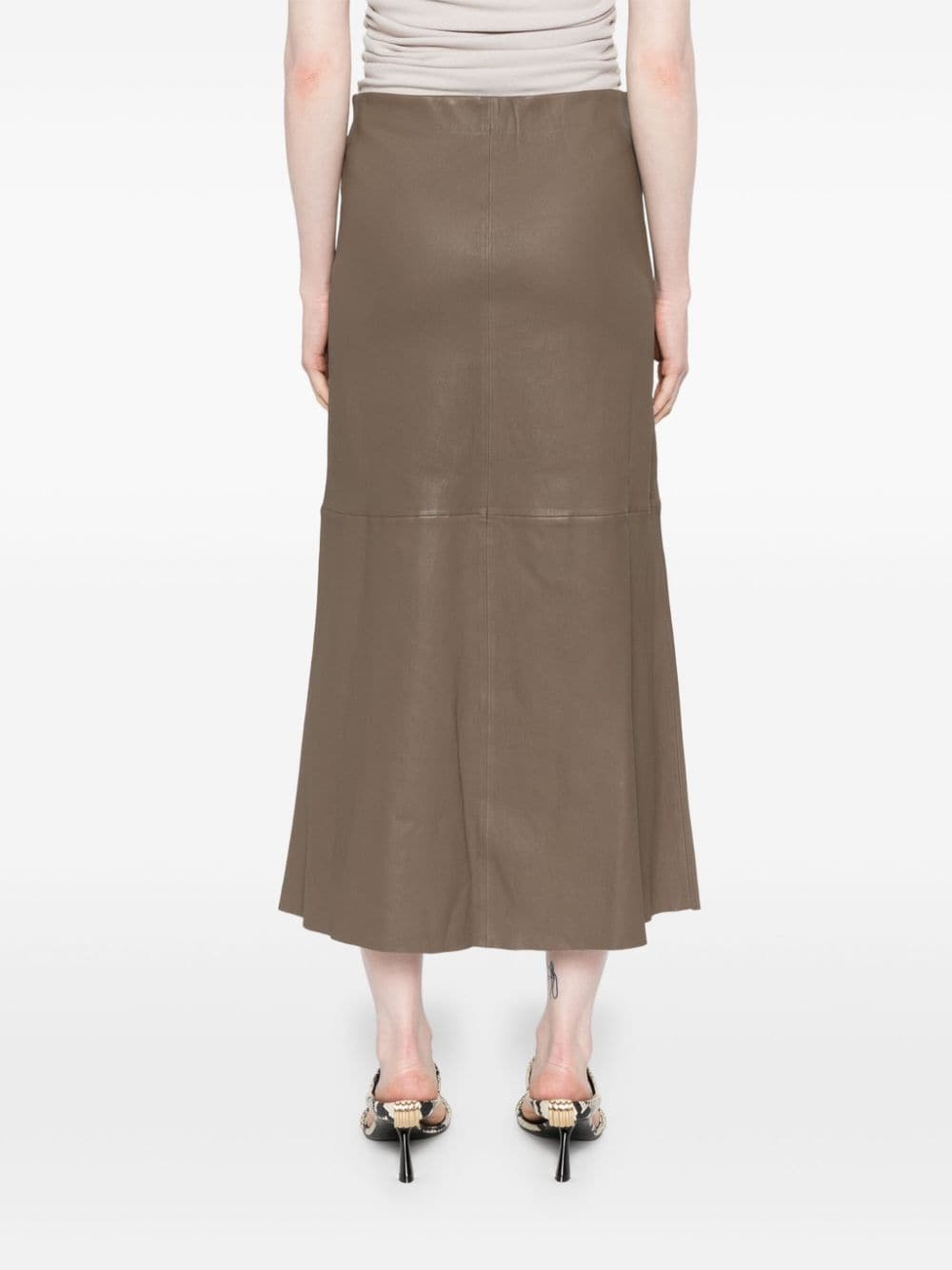 Simoas leather maxi skirt - 4