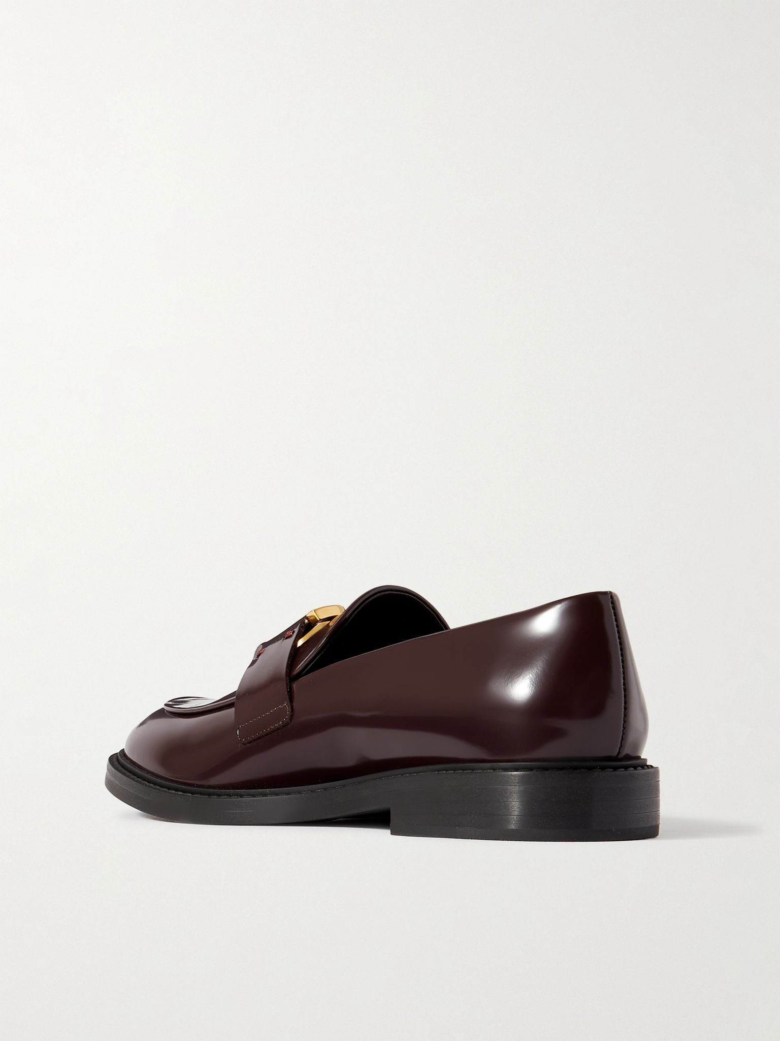 Marcie embellished leather loafers Burgundy - 3
