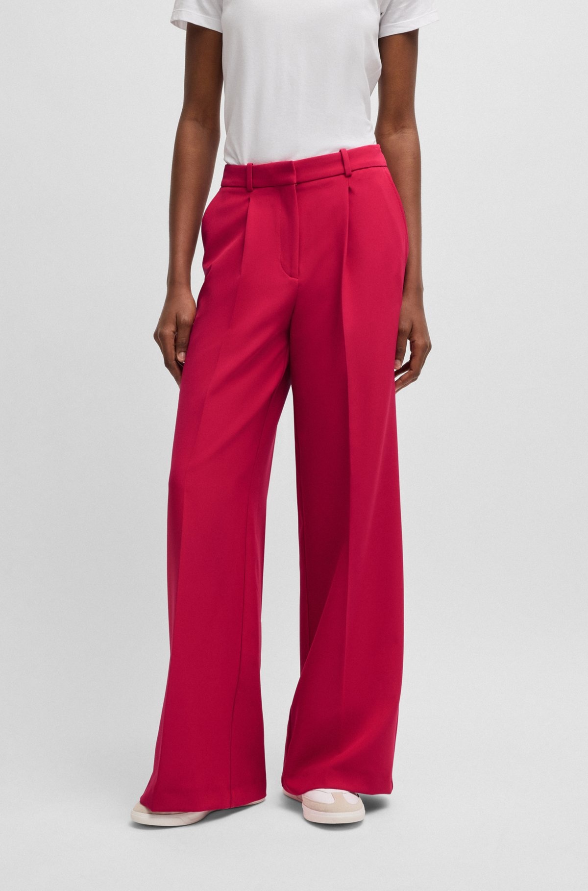 WIDE-LEG TROUSERS IN STRETCH FABRIC - 2