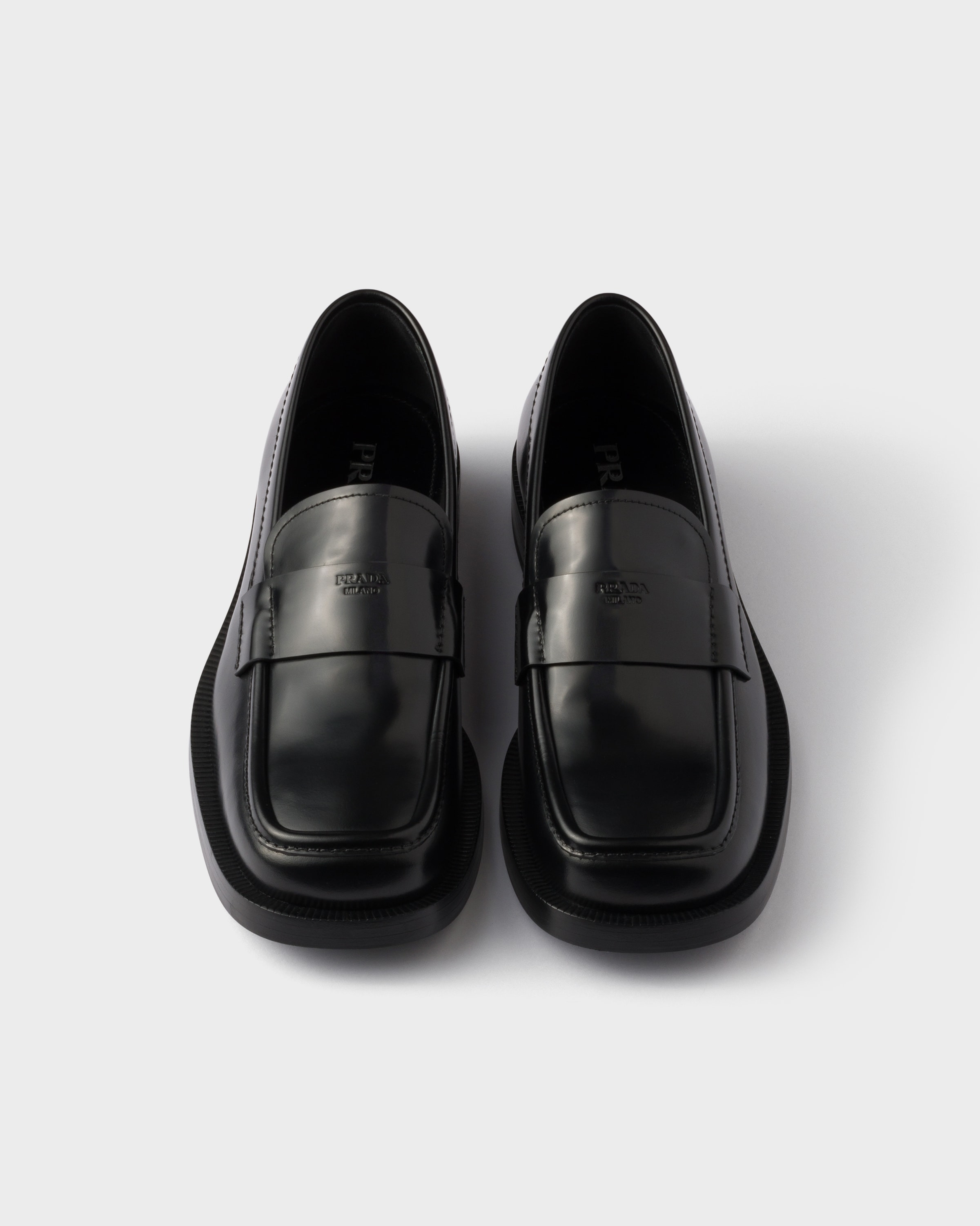 Brushed leather loafers - 4