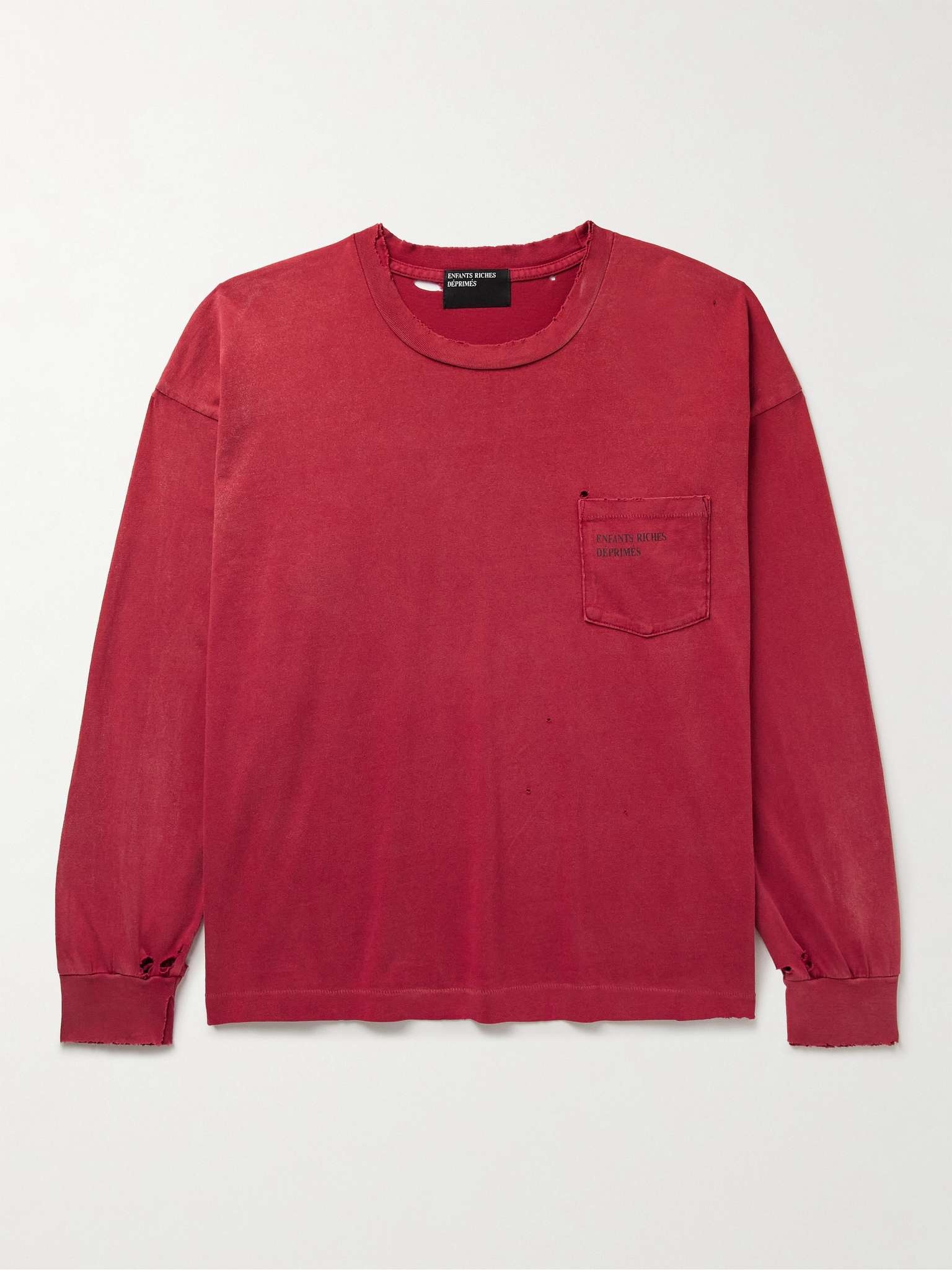 Thrashed Distressed Logo-Print Cotton-Jersey T-Shirt - 1
