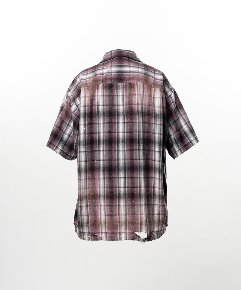 Embellished Sticker Short Sleeve Check Shirt 19