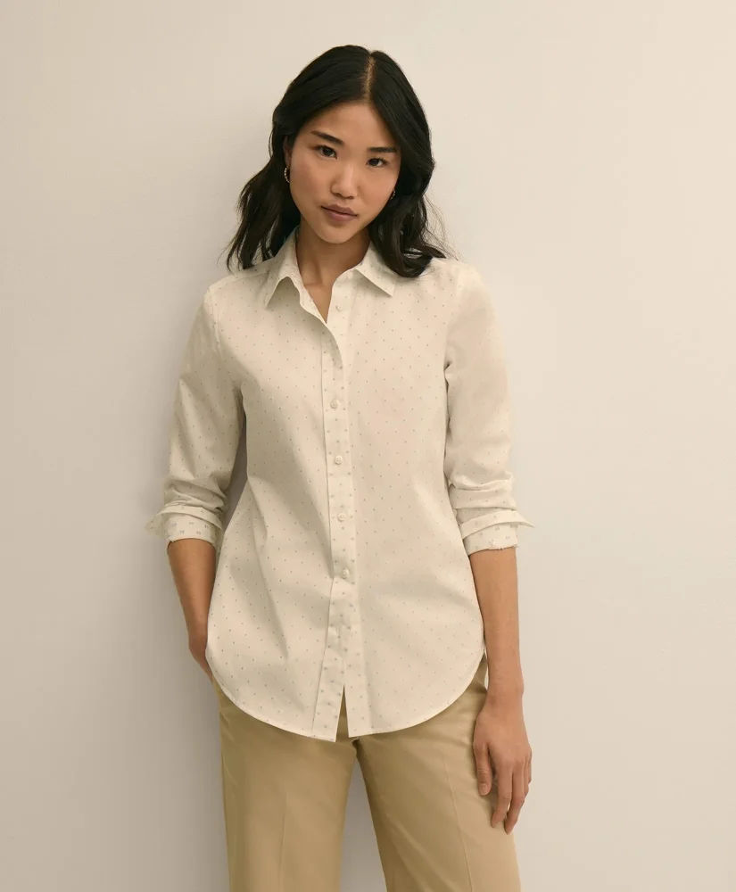 Cotton Jacquard Clip-Dot Shirt - 1