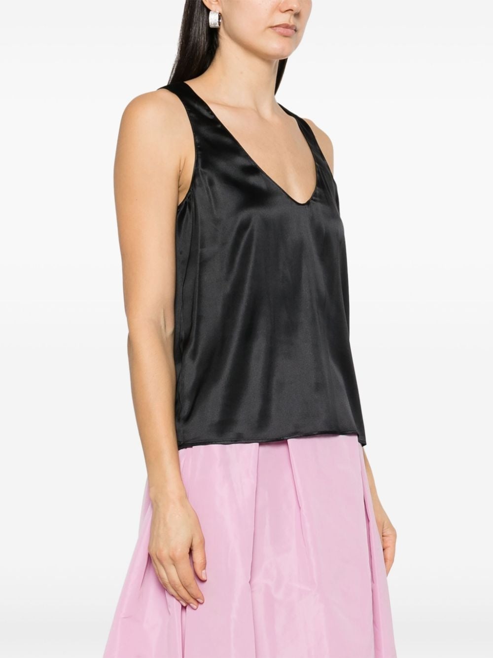 sleeveless stretch-silk top - 3