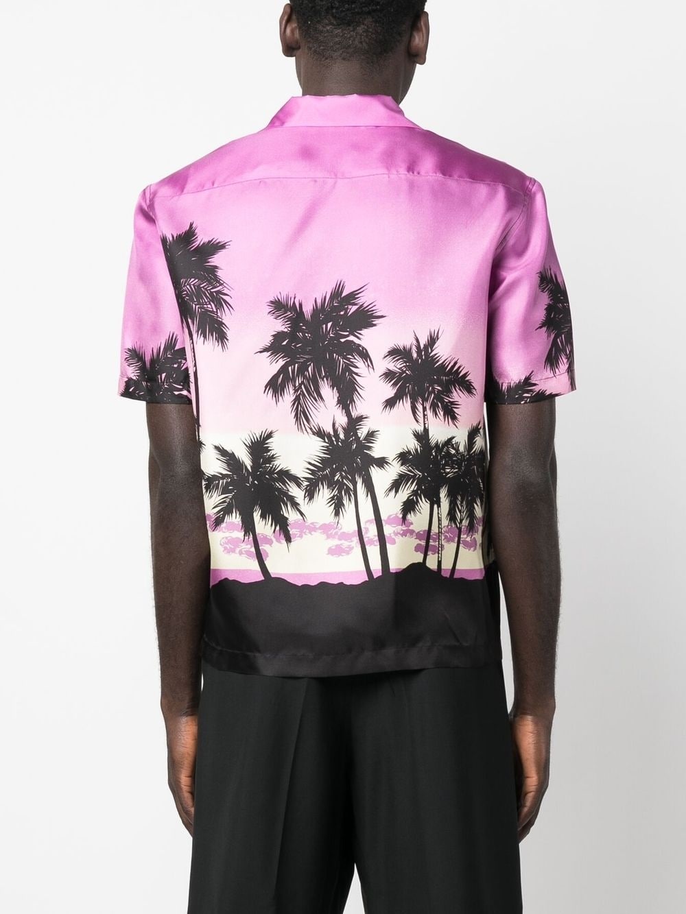 Palm Tree-print silk shirt - 4