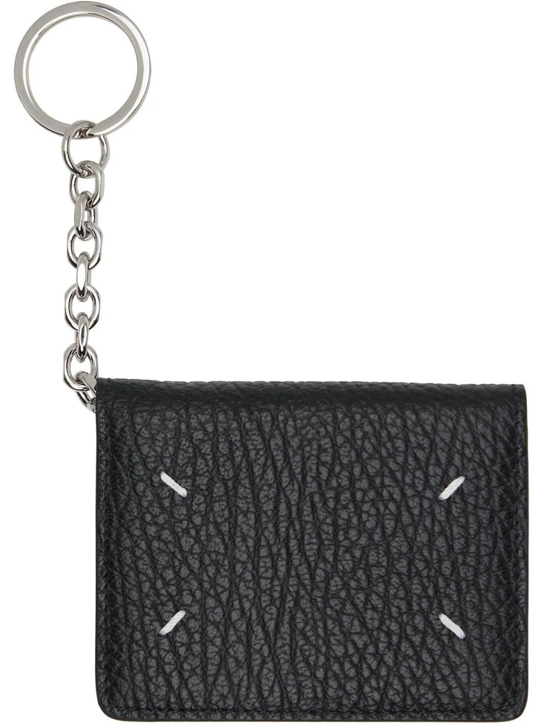 Black Four Stitches Keyring Card Holder - 1