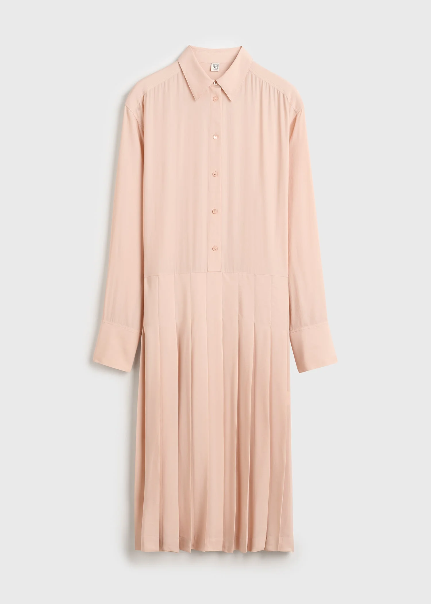 Pleated shirtdress dusty pink - 1