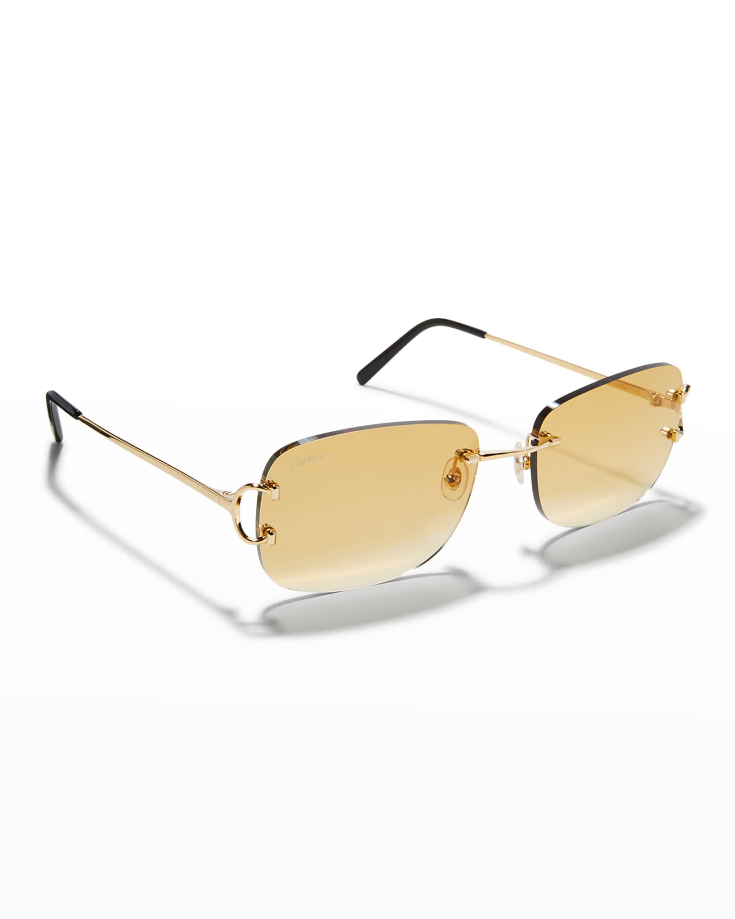 Men's Rimless Metal Sunglasses - 1