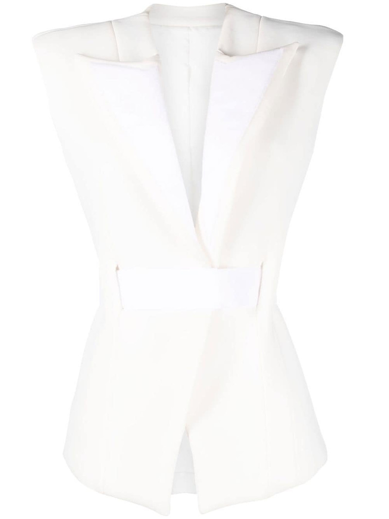 padded-shoulder belted vest 1
