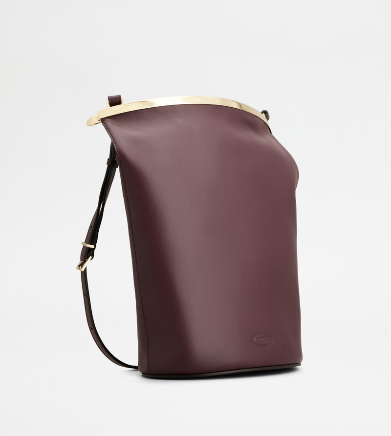 Tod's TOD'S MAGENTA BAG BUCKET BAG IN LEATHER SMALL - BURGUNDY outlook