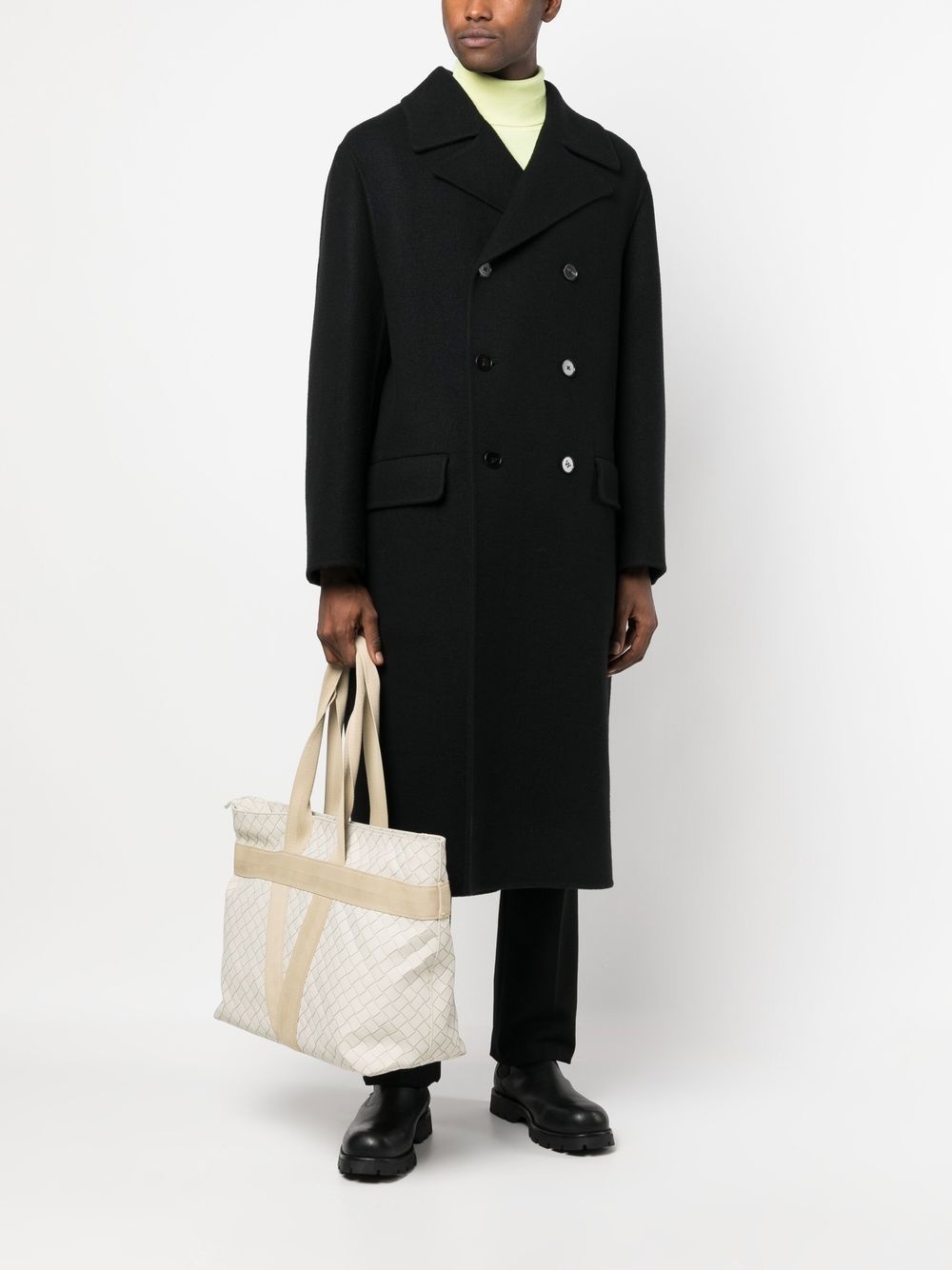double-breasted virgin wool coat - 2