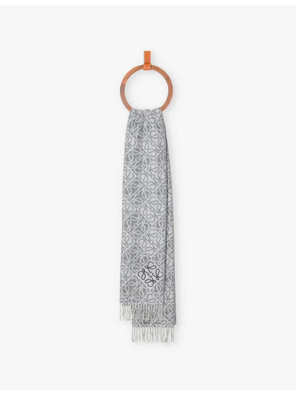 Anagram-pattern wool and cashmere-blend scarf - 3