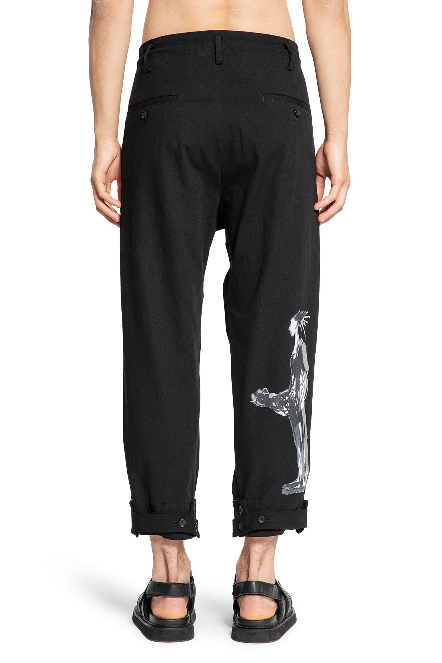 Belted-Hem-Printed-Pants - 3