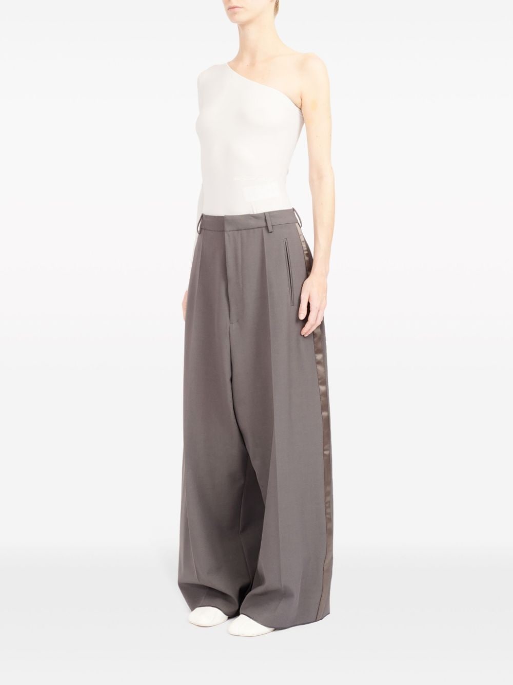 fluid gabardine trousers - 6