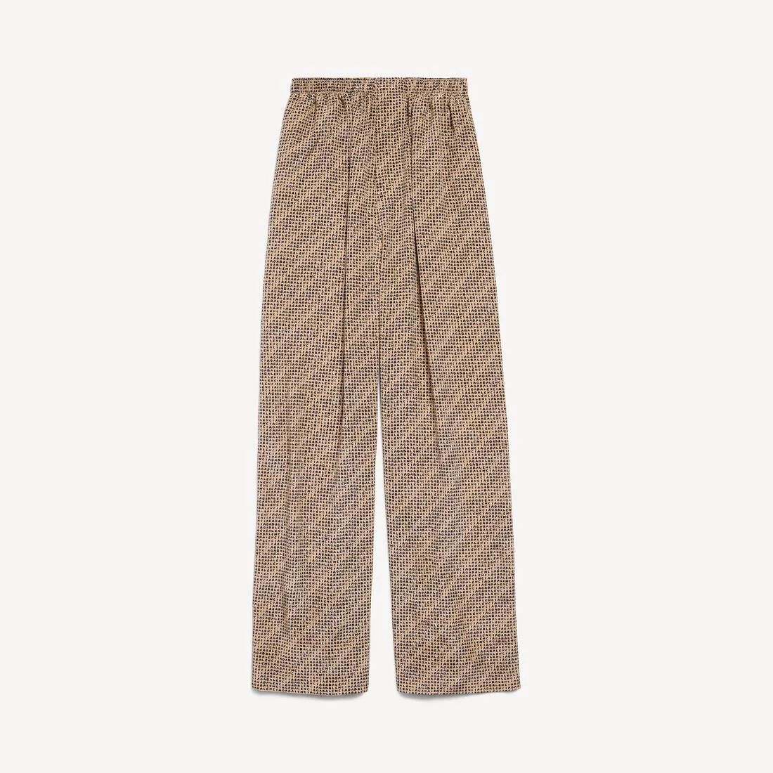 Women's Monogram Pyjama Pants in Beige/black - 1