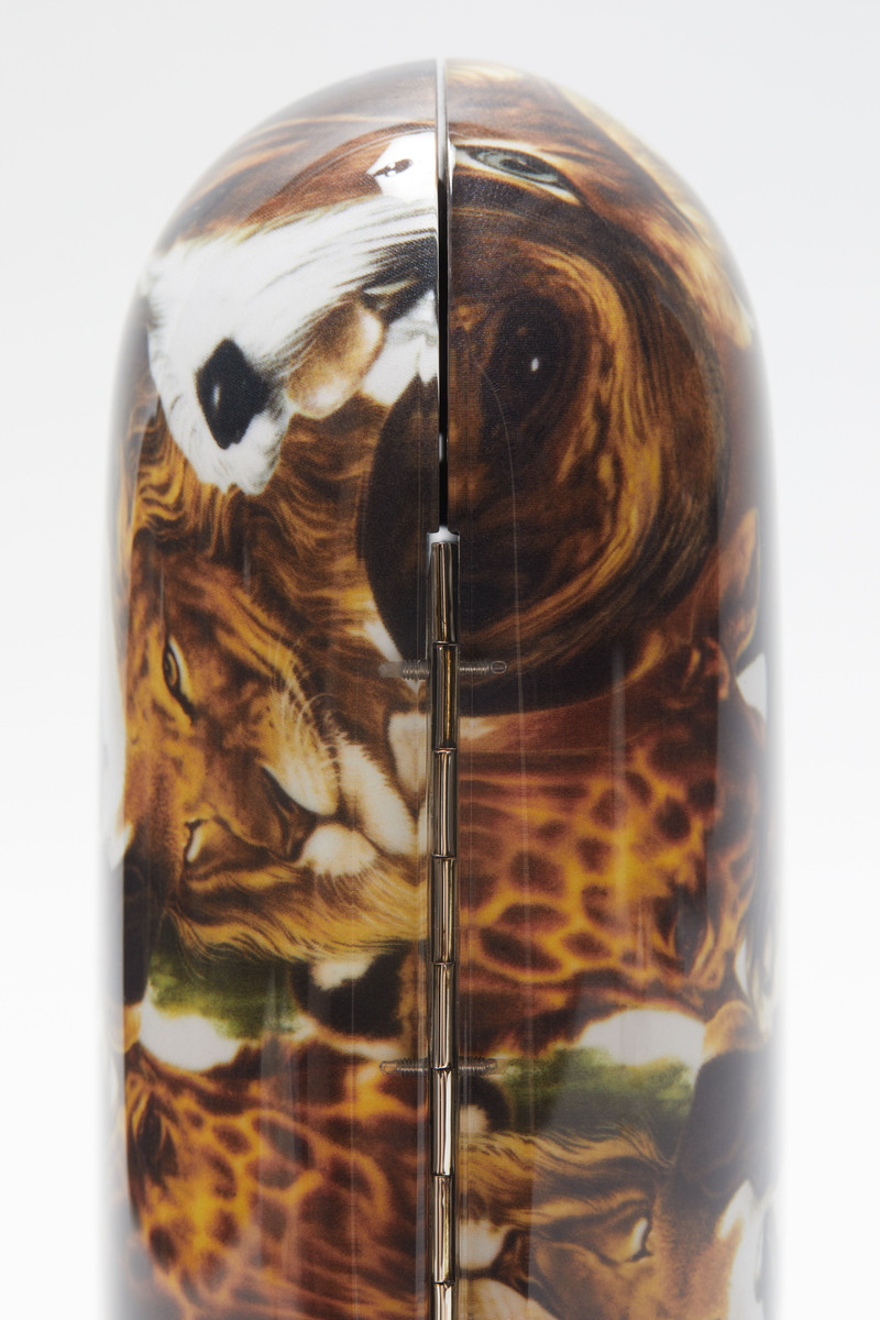 Print clutch bag - Cognac brown multi 6