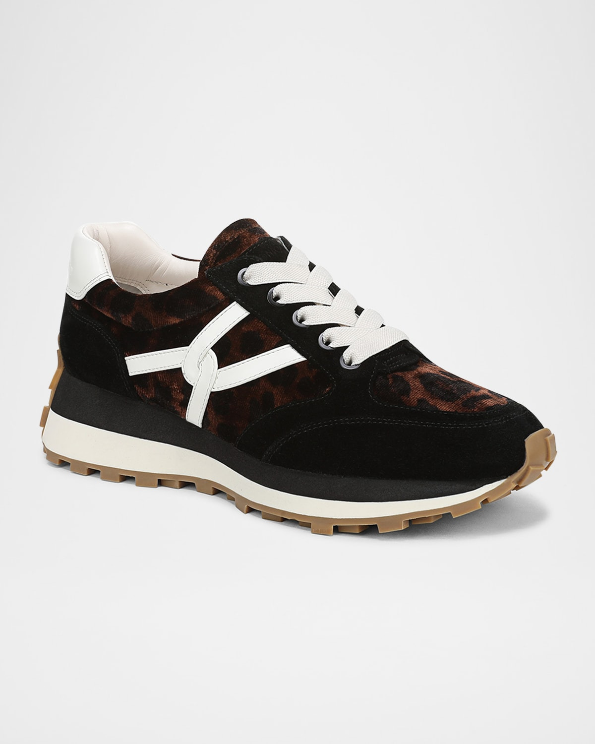 Valentina Mixed Leather Retro Sneakers - 3