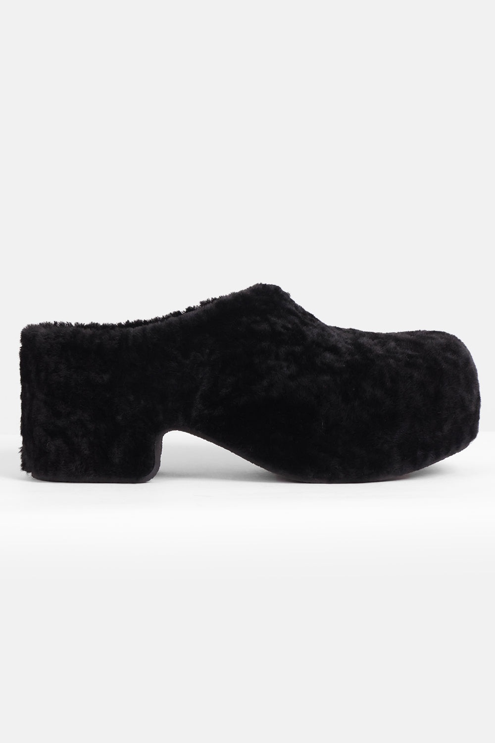 TEXTURED 40MM CLOG MULES | BLACK - 2